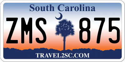 SC license plate ZMS875