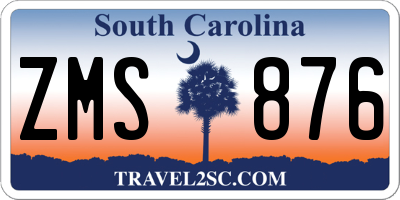 SC license plate ZMS876