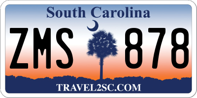 SC license plate ZMS878