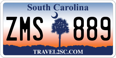 SC license plate ZMS889