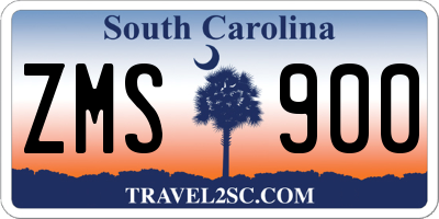 SC license plate ZMS900