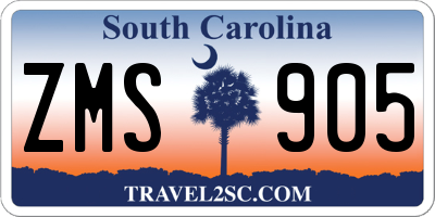 SC license plate ZMS905