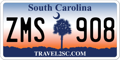 SC license plate ZMS908