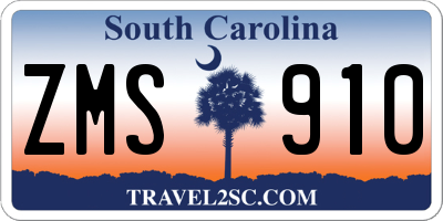 SC license plate ZMS910
