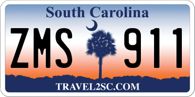 SC license plate ZMS911