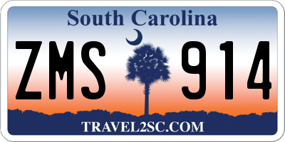 SC license plate ZMS914