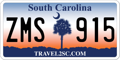 SC license plate ZMS915
