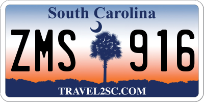 SC license plate ZMS916