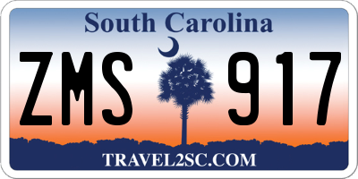 SC license plate ZMS917