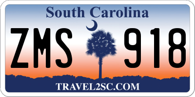 SC license plate ZMS918