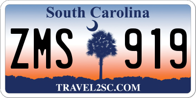 SC license plate ZMS919