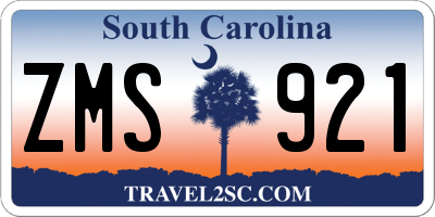 SC license plate ZMS921
