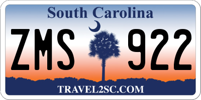 SC license plate ZMS922
