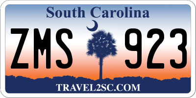 SC license plate ZMS923