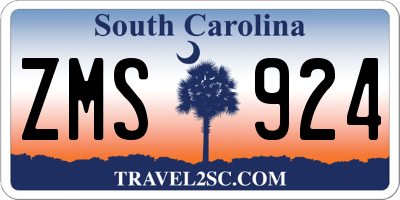 SC license plate ZMS924