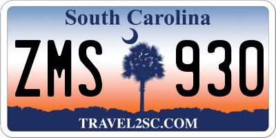 SC license plate ZMS930