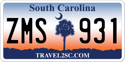 SC license plate ZMS931