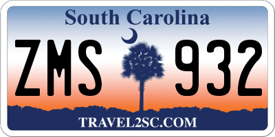 SC license plate ZMS932