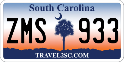 SC license plate ZMS933
