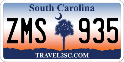 SC license plate ZMS935