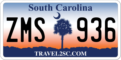 SC license plate ZMS936
