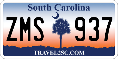 SC license plate ZMS937