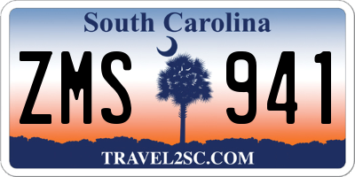 SC license plate ZMS941