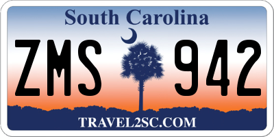 SC license plate ZMS942