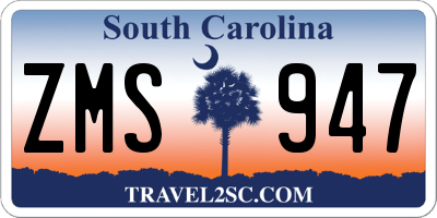 SC license plate ZMS947