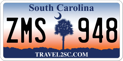 SC license plate ZMS948