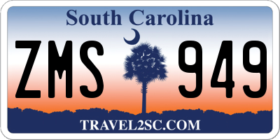 SC license plate ZMS949