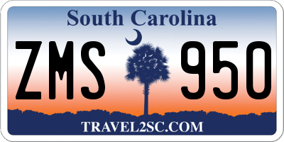 SC license plate ZMS950