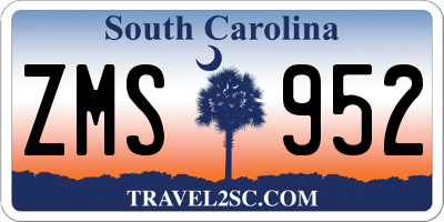 SC license plate ZMS952