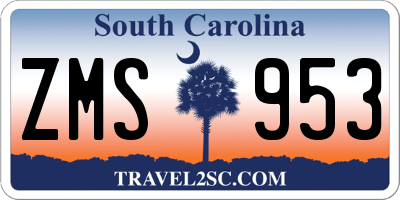 SC license plate ZMS953
