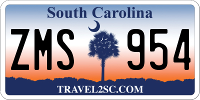 SC license plate ZMS954