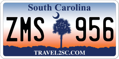 SC license plate ZMS956