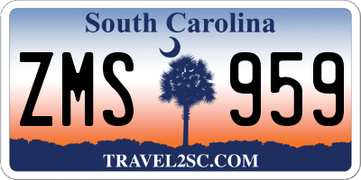 SC license plate ZMS959