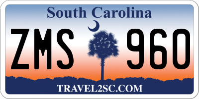 SC license plate ZMS960