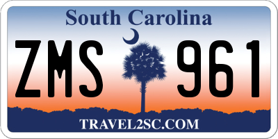 SC license plate ZMS961