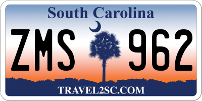 SC license plate ZMS962