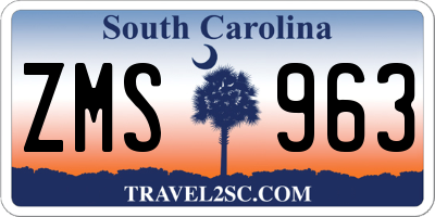 SC license plate ZMS963