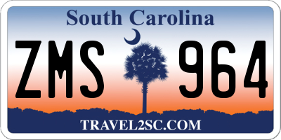 SC license plate ZMS964