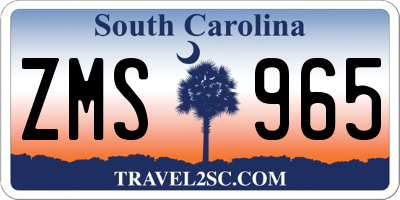 SC license plate ZMS965