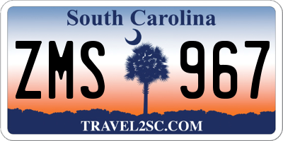 SC license plate ZMS967