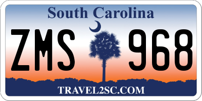 SC license plate ZMS968