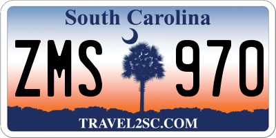 SC license plate ZMS970