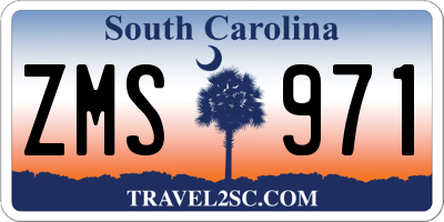 SC license plate ZMS971