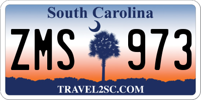 SC license plate ZMS973