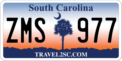 SC license plate ZMS977