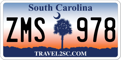 SC license plate ZMS978